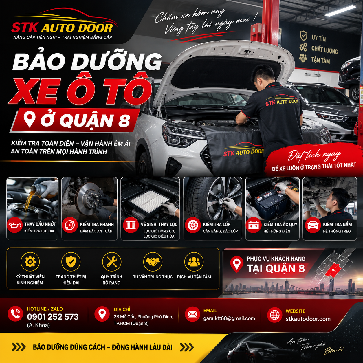 bao dưỡng xe o to quận 8
