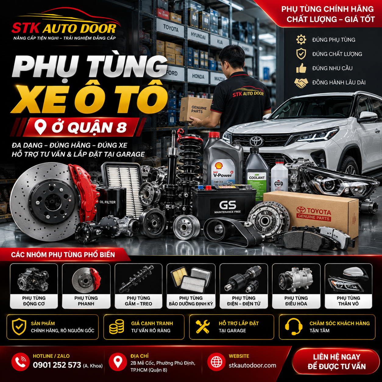 phụ tùng xe o to quânj 8